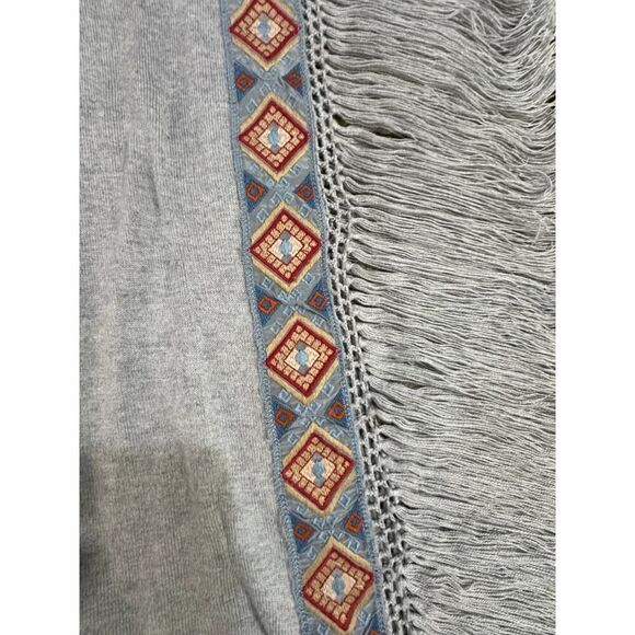 JOHNNY WAS Love SZ Small Aztec Western BOHO Cottage-core Boxy Tunic Top w/Fringe - Picture 14 of 15